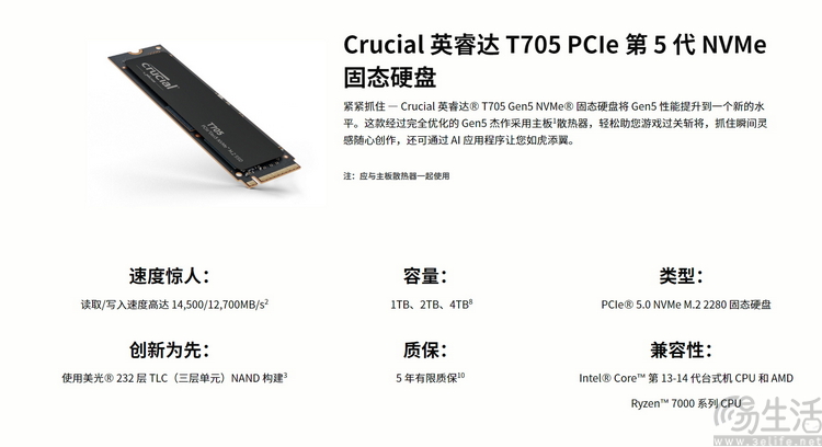 英睿达T705评测：原厂PCIe5 SSD旗舰再进化