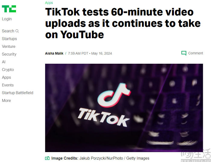 TikTok测试长视频上传功能，时长上限提至60分钟