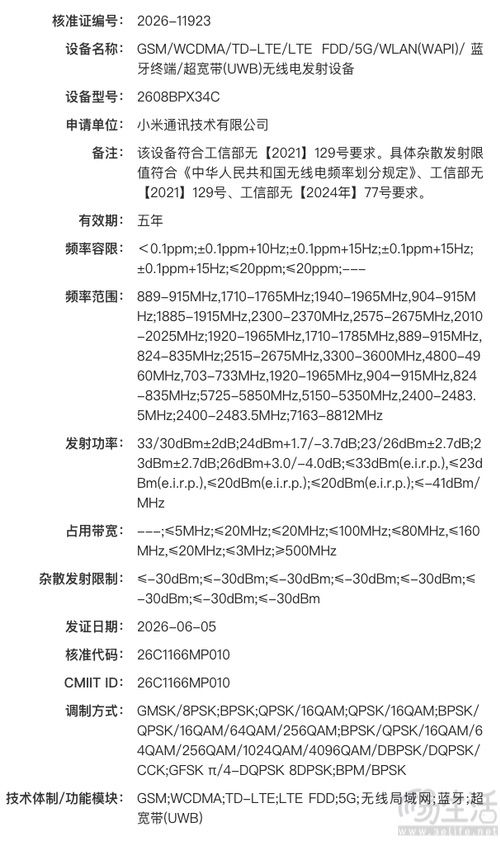 疑似小米折叠屏新机通过认证,或为首款阔折叠 疑似小米折叠屏新机通过认证,或为首款阔折叠