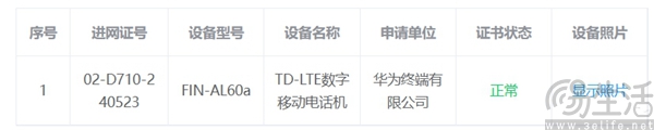 疑似华为nova 12系列新机入网，型号为FIN-AL60a