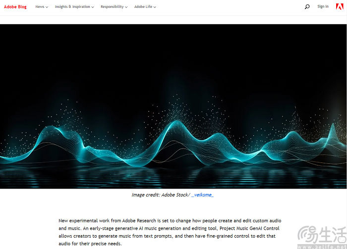 Adobe推出全新AI文本生成音乐工具原型