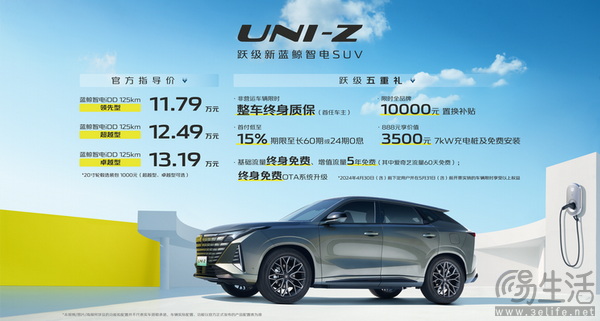 长安UNI-Z上市 三款车型售价11.79-13.19万元