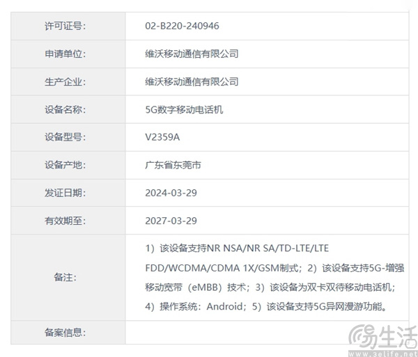 vivo X100S已三证齐全，或距离正式亮相已经不远
