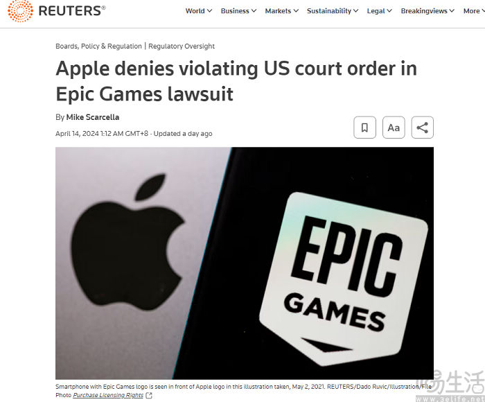 苹果再次否认App Store相关政策违反美国法院命令