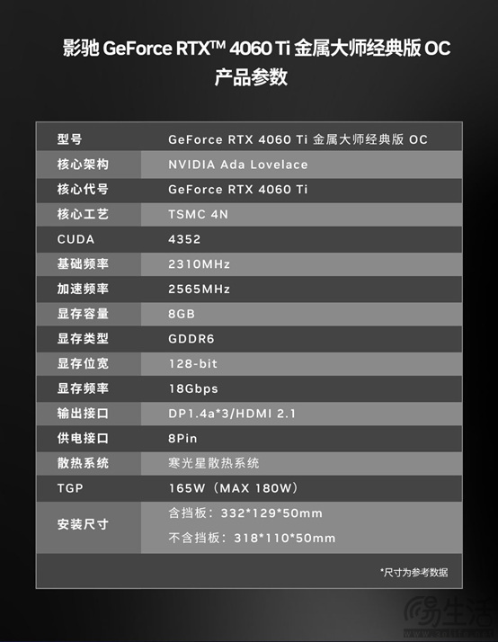 五月新品璀璨登场：影驰RTX 4060 Ti 金属大师经典版今日首发！