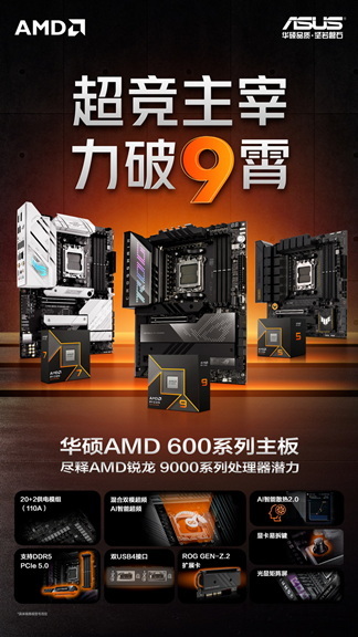 华硕X670E主板助AMD 9000超频燃爆CJ2024