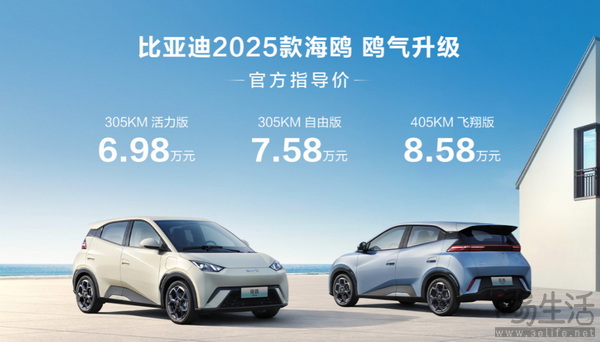 2025款海鸥已正式上市 售价区间为6.98-8.58万元