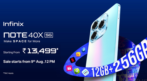 Infinix Note 40X 5G海外亮相，13499印度卢比起售