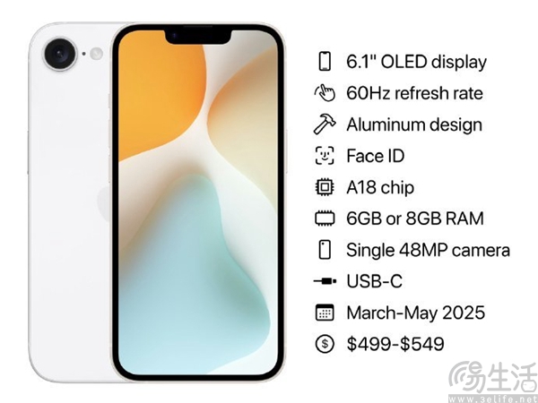 新款iPhone SE有望配备A18，或支持生成式AI功能