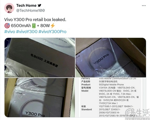 vivo Y300 Pro更多信息曝光，或配备6500mAh电池