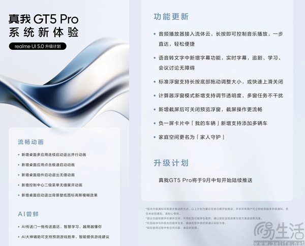 真我GT5 Pro即将推送系统升级，新增多项功能