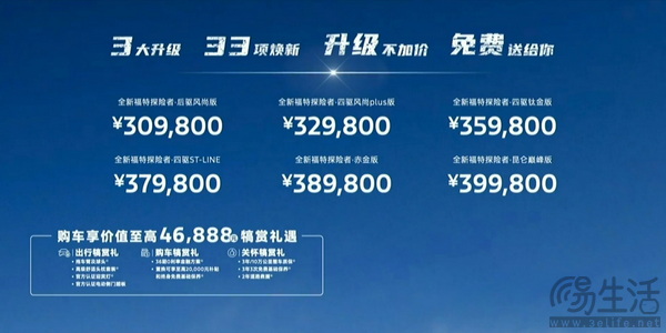 新款福特探险者上市 售价区间30.98-39.98万元
