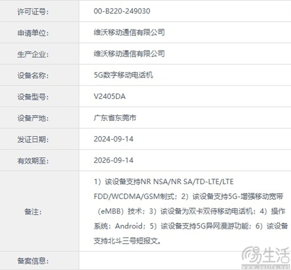 疑似vivo X200 Pro卫星通讯版入网，更多信息曝光