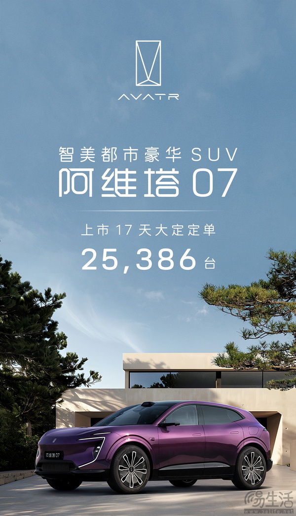 阿维塔07上市17天大定25386台 超时交付有补偿