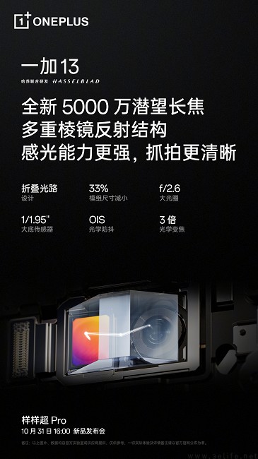 一加13影像配置揭晓，搭载哈苏超光影旗舰三主摄