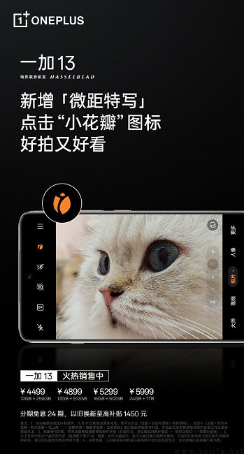 一加13新增“微距特写”功能，更新系统即可开拍