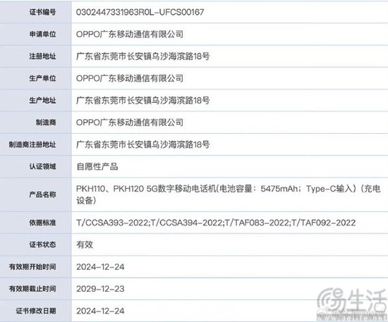 疑似OPPO Find N5通过认证，将支持80W快充