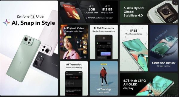 华硕Zenfone 12 Ultra海外发布，延续旗舰定位