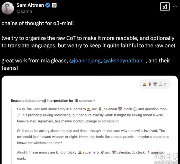 OpenAI回应o3-mini思维链作假，称为使其更易读