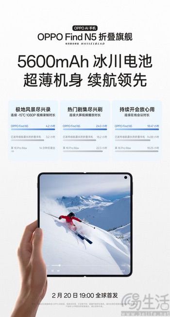 OPPO Find N5配置揭晓，将搭载5600mAh电池