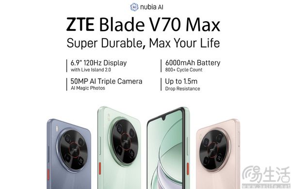 中兴Blade V70 Max海外上架，或延续入门级定位