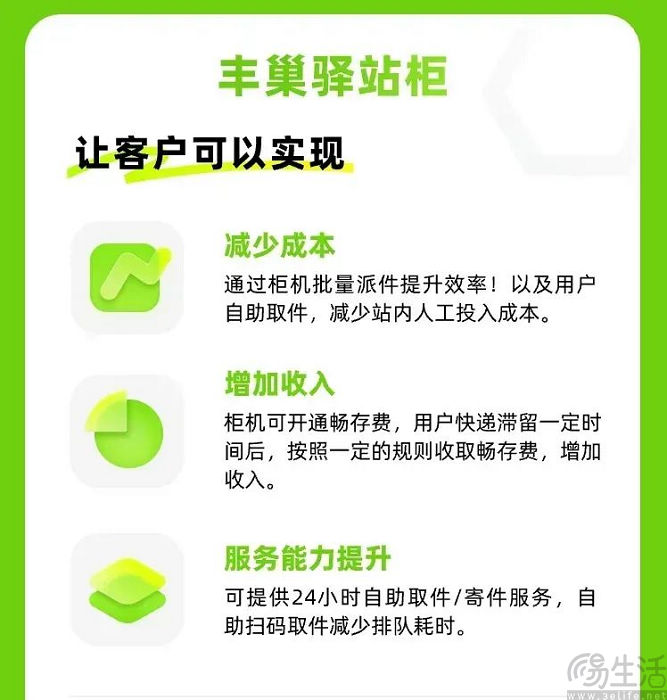 丰巢推出驿站柜，适用于乡镇驿站、工厂等场景