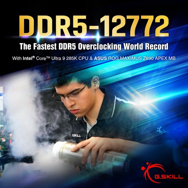 芝奇与华硕突破DDR5-12772内存频率超频世界纪录