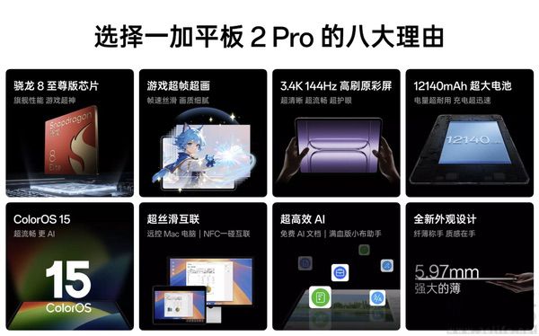 一加平板2 Pro开启预售，最低仅需2719.15元