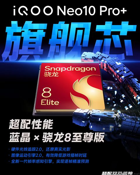 iQOO Neo10 Pro+预热中，珠峰屏、电竞芯片全都有
