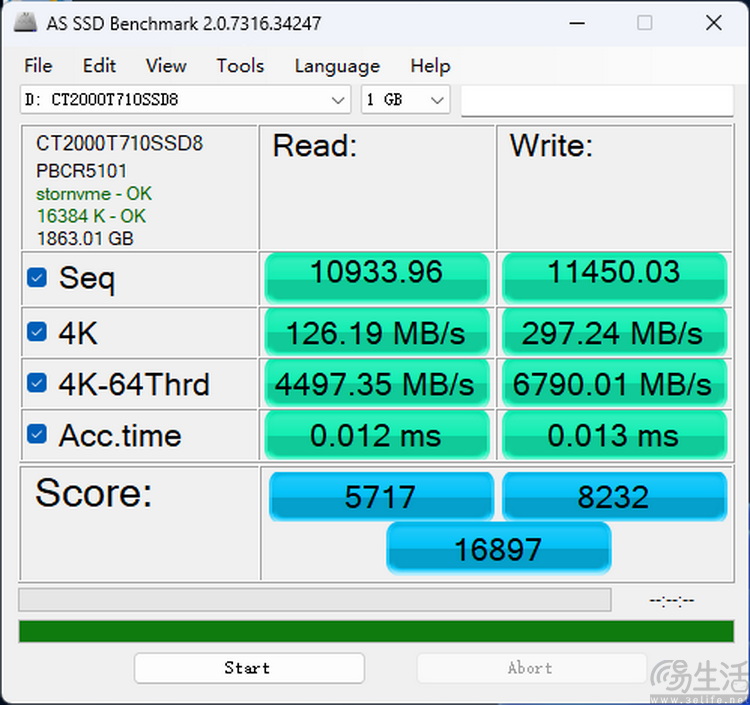英睿达T710 PCIe5.0 SSD评测：
