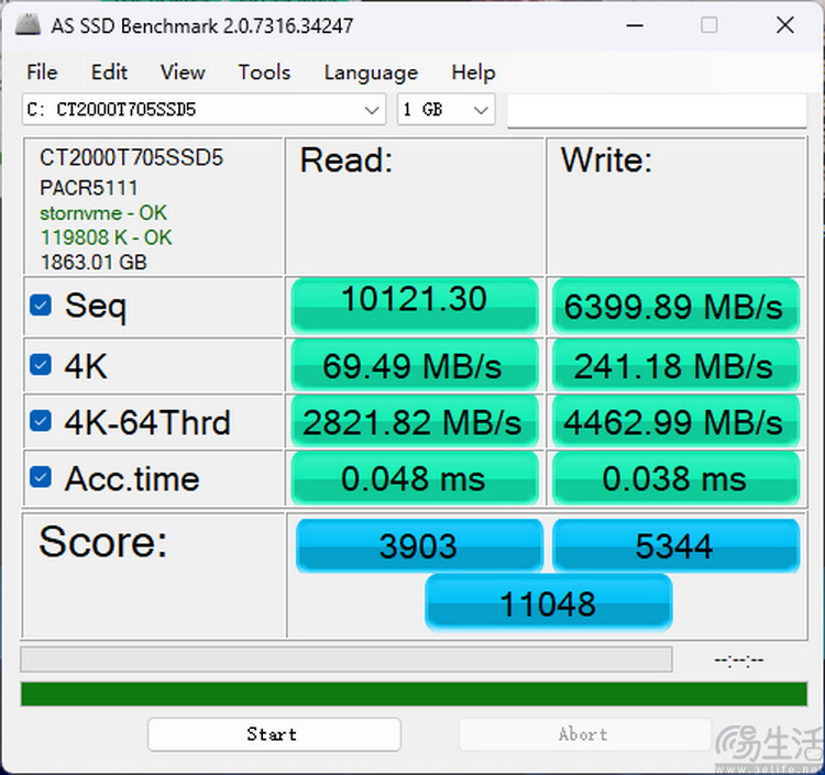 英睿达T710 PCIe5.0 SSD评测：