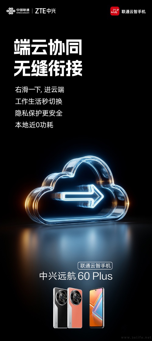 联通云智能手机中兴远航60 Plus官宣，即将发布