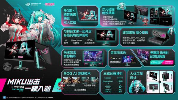 ROG 绝神 RO姬x初音未来版电竞显示器与双模新品BW2025首秀
