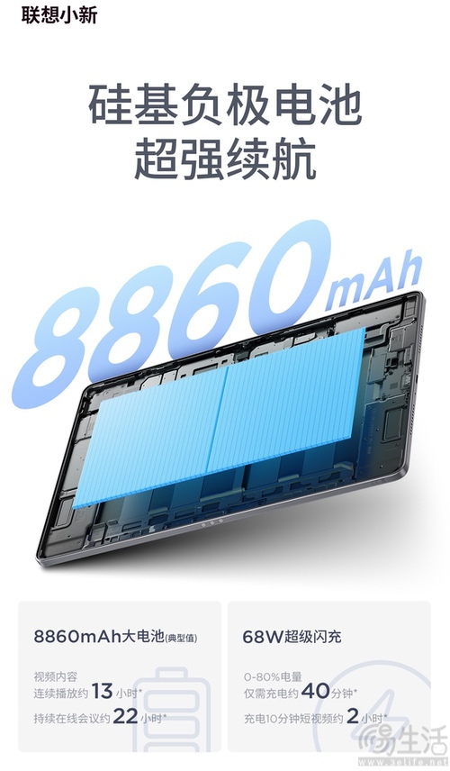 小新平板Pro GT继续预热，提供8600mAh电池