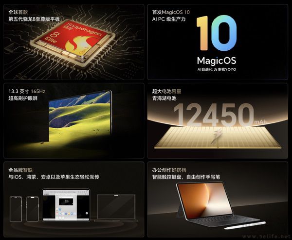 荣耀MagicPad3 Pro官网上架，大量配置已曝光