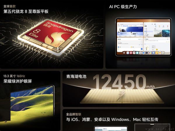 首发高通新旗舰SoC,荣耀MagicPad3 Pro开卖 首发高通新旗舰SoC,荣耀MagicPad3 Pro开卖