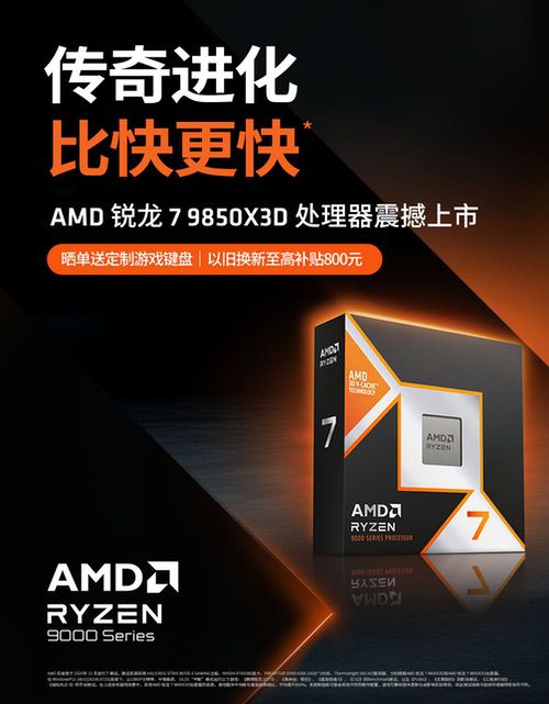 今晚22点少量现货开售!AMD锐龙7 9850X3D震撼上市 今晚22点少量现货开售!AMD锐龙7 9850X3D震撼上市