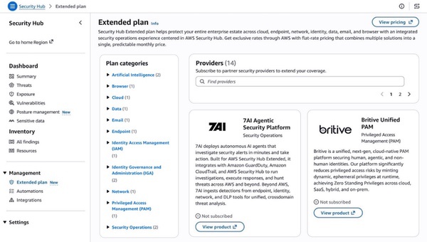 亚马逊云科技推出Amazon Security Hub拓展方案