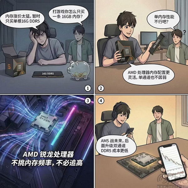 拒绝内存焦虑！AMD 锐龙5 9600X搭配单通道DDR5战未来