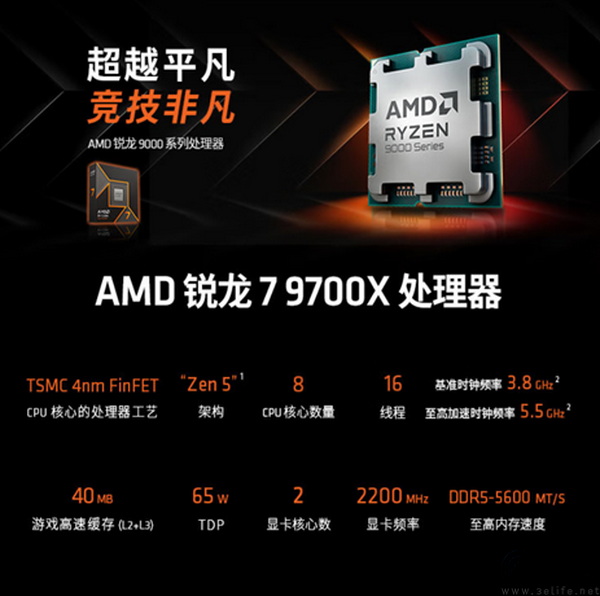 2K预算畅玩次世代3A大作 AMD 锐龙7 9700X主流玩家必选