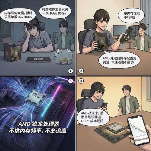 内存飙价新品拉胯？锐龙5 9600X+单通道DDR5直接封神 