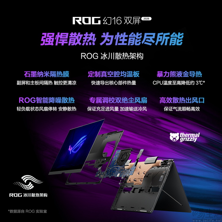 至高搭载RTX 5090 ROG幻16双屏 ROG幻Air 2026系列正式开启预约！