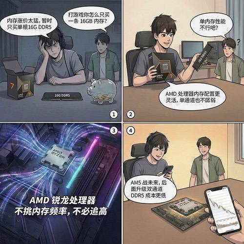 AMD锐龙7 9700X+D5单通道内存 618心动购物季攒机首选
