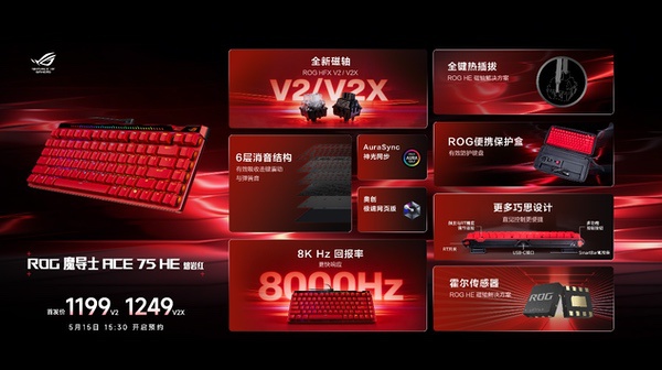 2026 ROG DAY&新品发布会收官,ROG魔导士Ace 75 HE熔岩红键盘惊艳全场 2026 ROG DAY&新品发布会收官,ROG魔导士Ace 75 HE熔岩红键盘惊艳全场