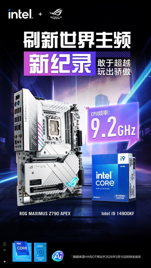 9.2Ghz！ROG APEX主板刷新世界CPU主频
