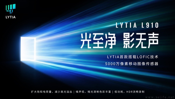 索尼推出LYTIA L910传感器，搭载LOFIC结构