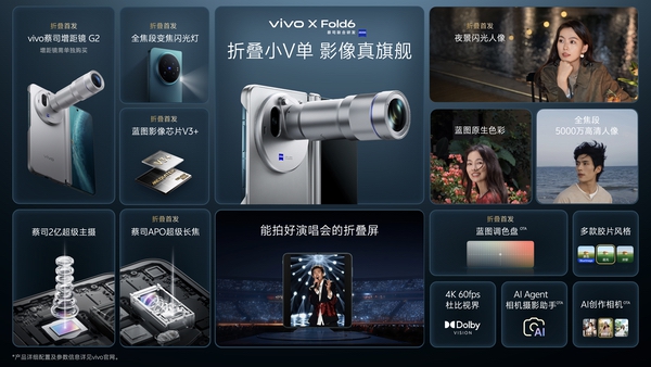 打造AI轻办公神器 vivo X Fold6折叠旗舰新品正式发布