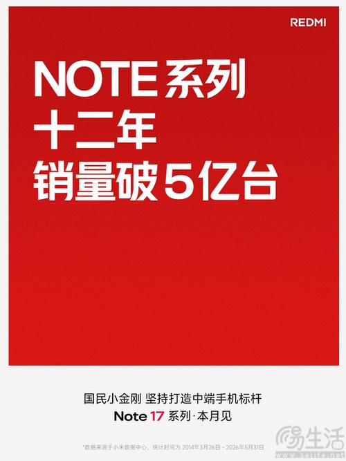 REDMI Note 17系列官宣,将于本月正式发布 REDMI Note 17系列官宣,将于本月正式发布