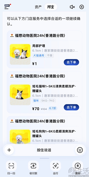 支付宝阿宝上线宠物服务