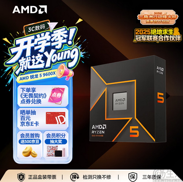网游高帧方案：锐龙5 9600X处理器+单通道D5内存